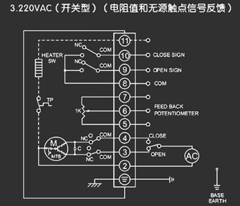 220VAC開關(guān)型<a href='http://www.roadmix.com.cn/Product/diefa/diandongdiefa/' target='_blank'>電動(dòng)<a href='http://www.roadmix.com.cn/Product/diefa/' target='_blank'>蝶閥</a></a>接線圖